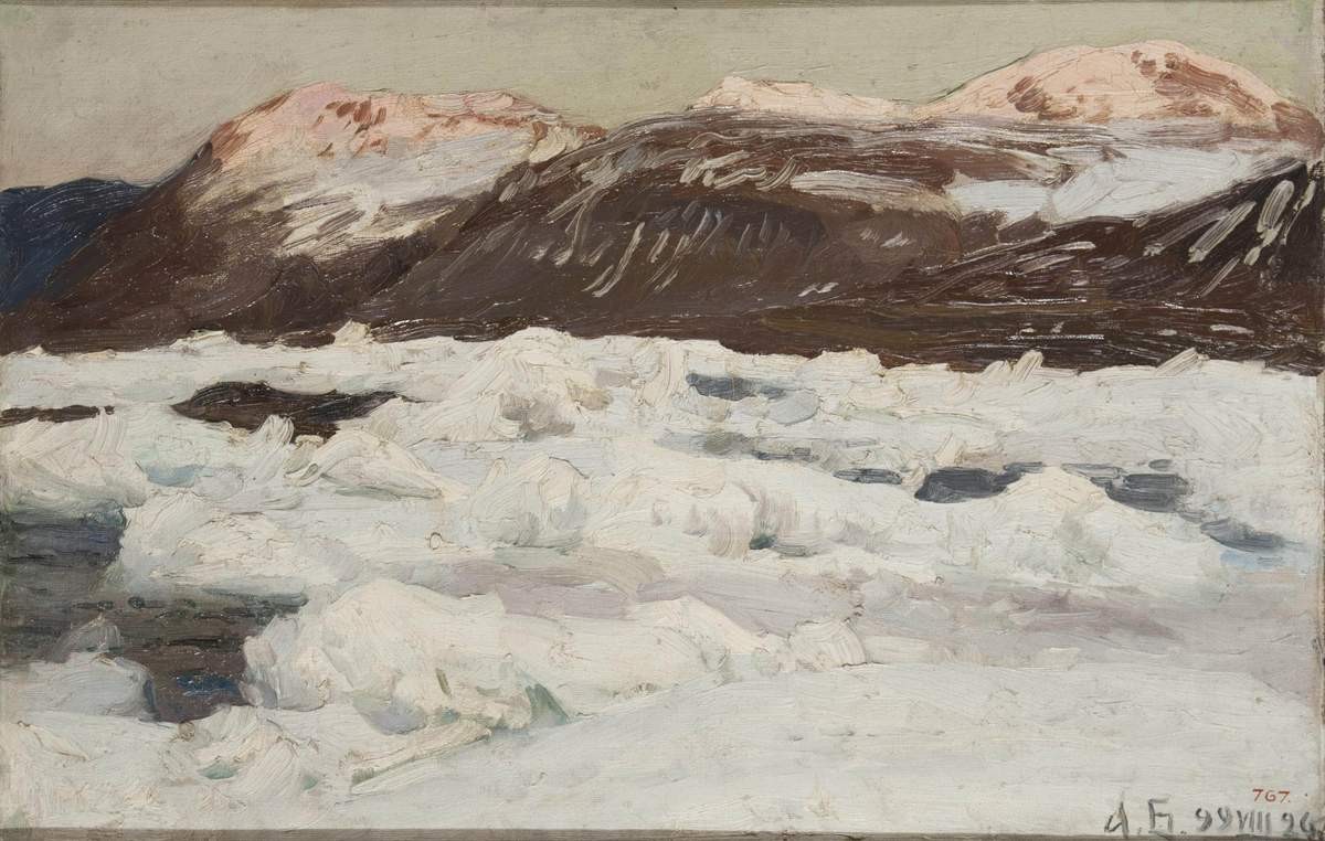 Новая Земля. Маточкин Шар. Освещенные солнцем вершины гор, Alexander Alexeyevich Borisov, 1899
