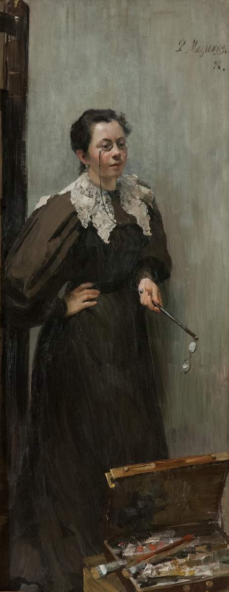 Портрет художницы А. П. Остроумовой, Filipp Malyavin, 1896