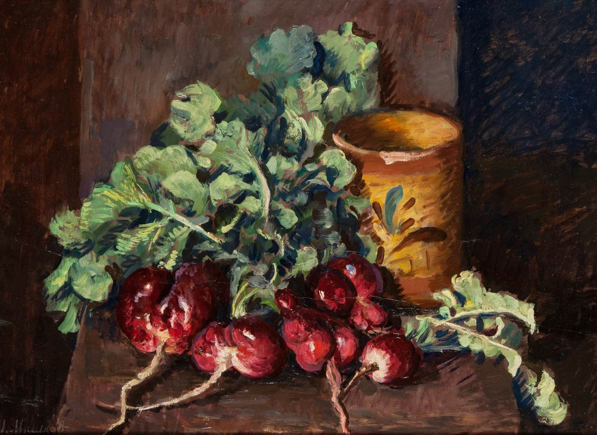 Натюрморт. Редиска, Ilya Mashkov, 1942