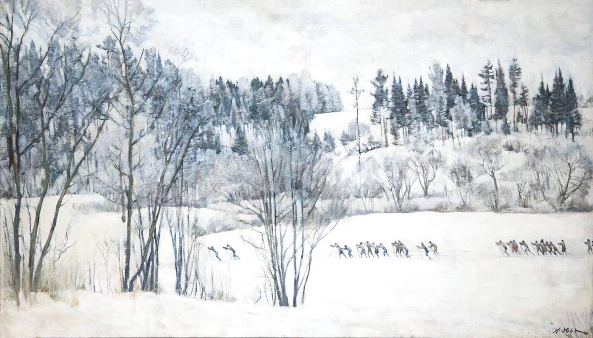 Зимой. Лыжная экскурсия, Konstantin Yuon, 1930