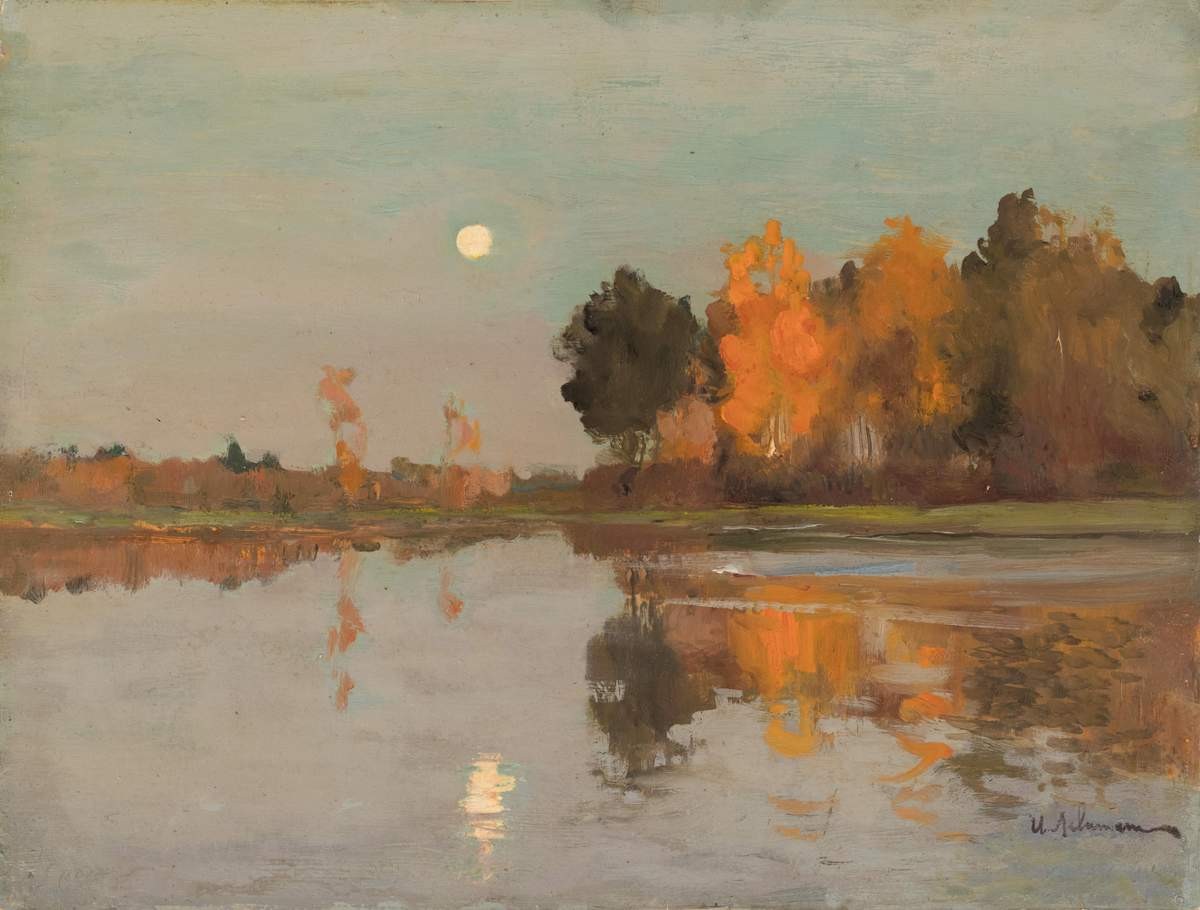 Сумерки. Луна, Isaac Levitan, 1889