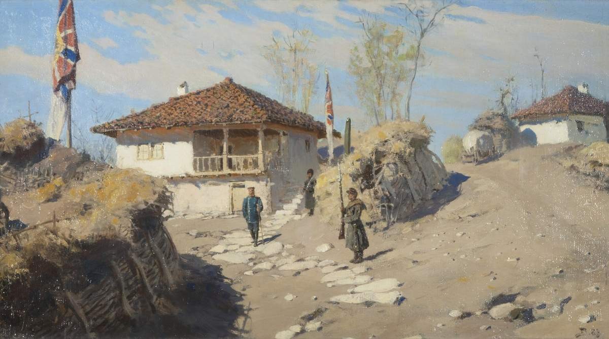 Главная квартира командующего Рущукским отрядом в Брестовце, Vasily Polenov, 1883