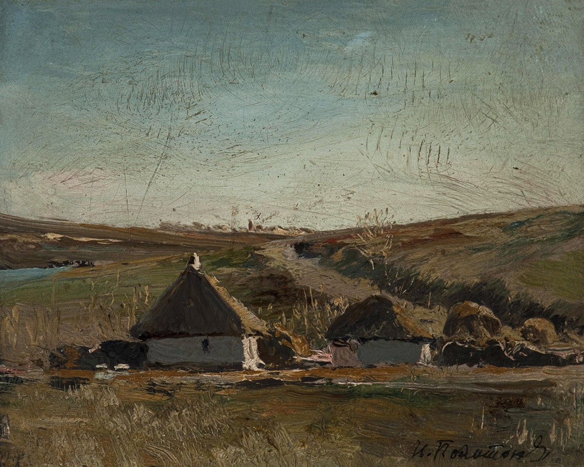 Пейзаж с двумя хатками, Ivan Pokhitonov, 1870s