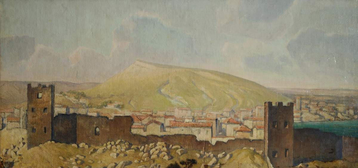 Вид Феодосии со стороны Карантина с развалинами генуэзской крепости, Vasily Polenov, 1912