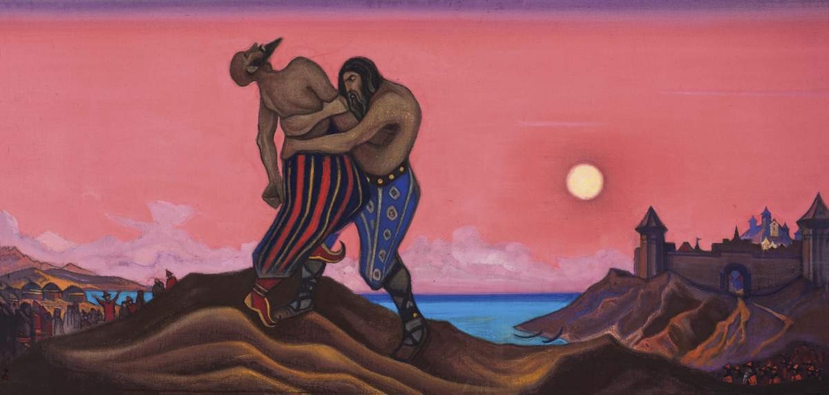Единоборство Мстислава с Редедей, Nicholas Roerich, 1943