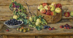 Натюрморт. Яблоки в решете