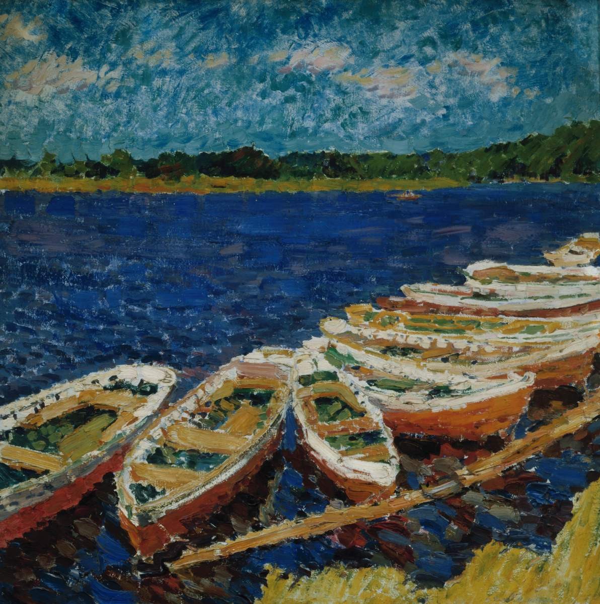 Лодки на реке Москве, Mikhail Yakovlev, 1914