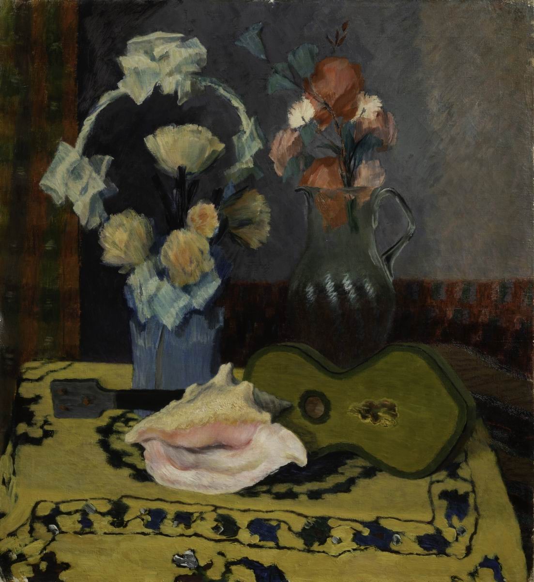 Натюрморт. Бумажные цветы и раковина, Vladimir Lebedev, 1930