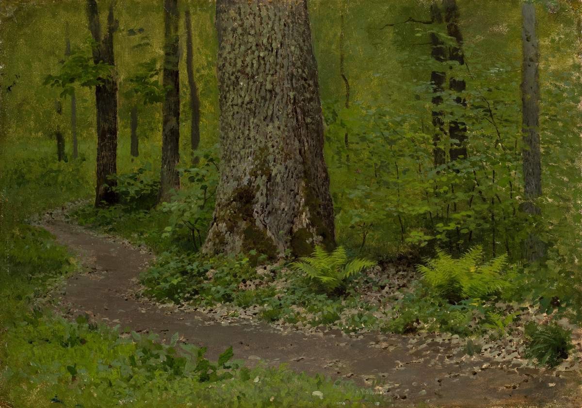 Тропинка в лесу. Папоротники, Isaac Levitan, second half of the 1880s