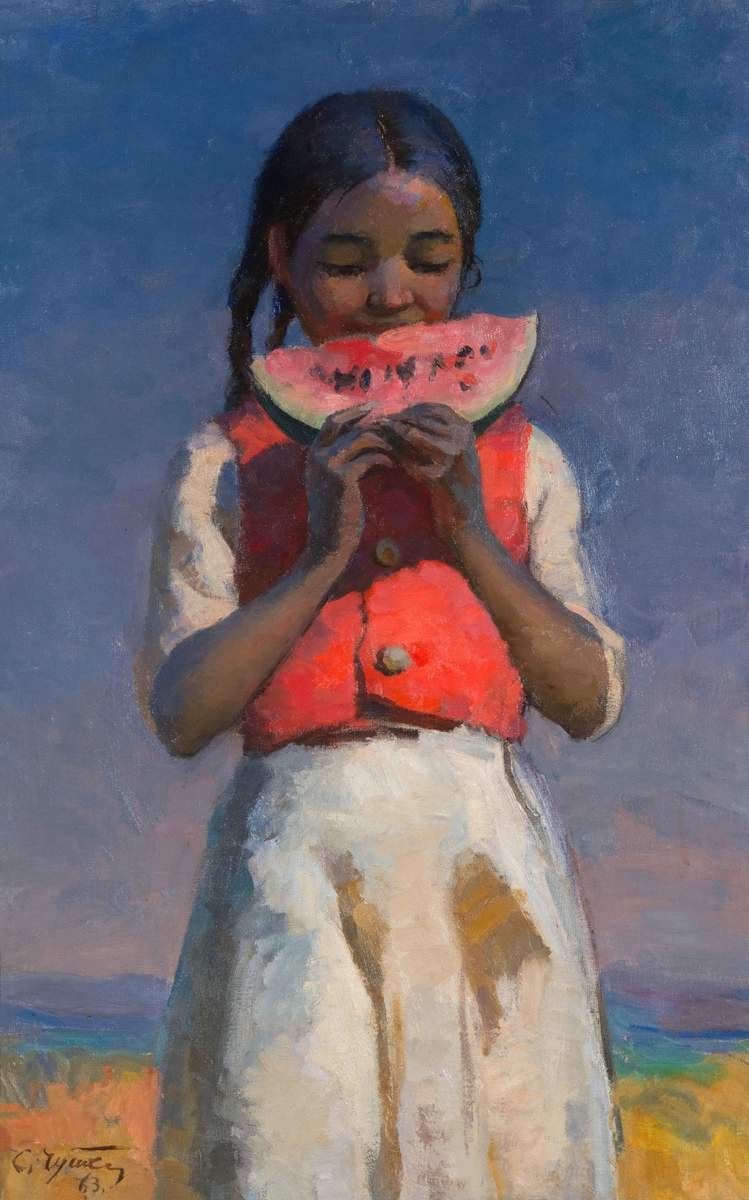 Девочка с арбузом, Чуйков Семен Афанасьевич, 1963