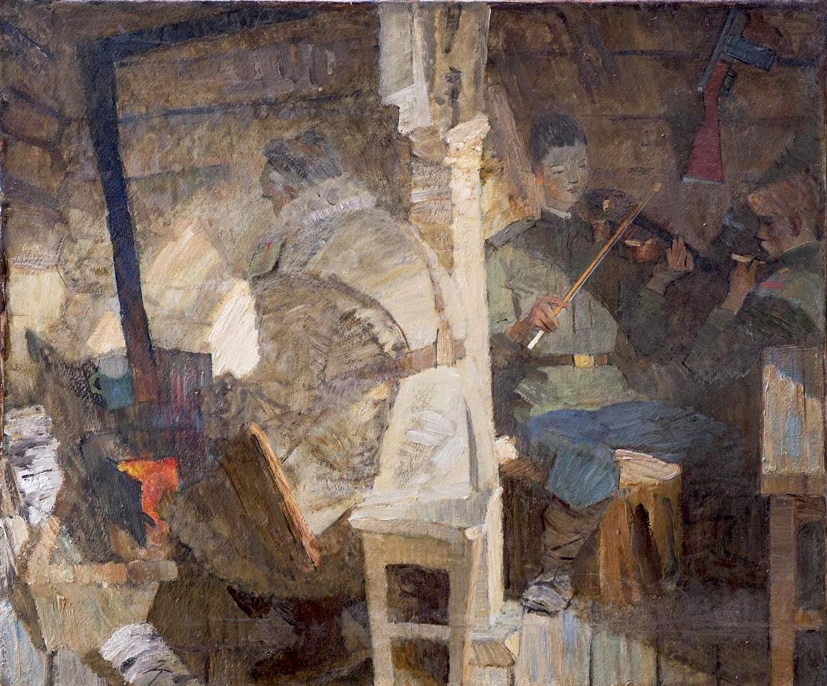 В землянке, Korovin Yuvenaliy Dmitriyevich, 1967