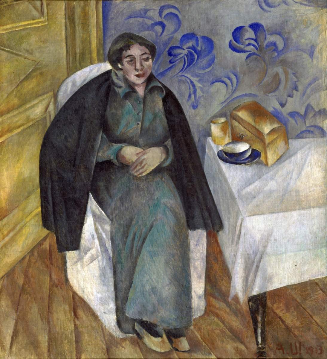 Портрет женщины в зеленом платье, Aleksandr Shevchenko, 1913