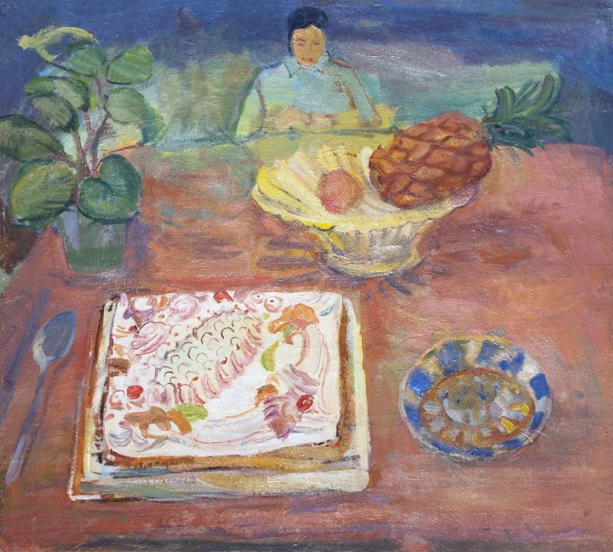 Натюрморт с тортом, Pavel Kuznetsov, 1936