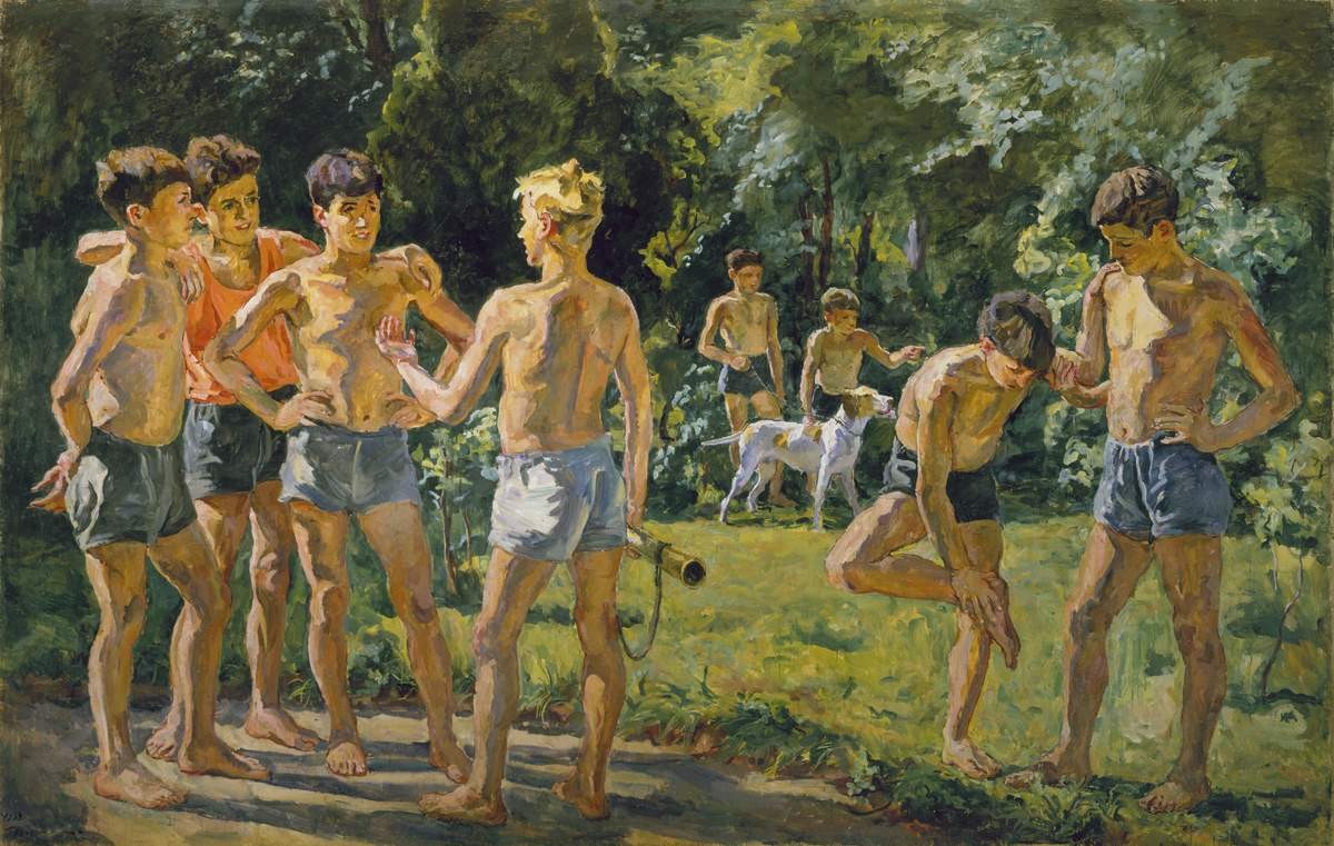 Утро испанских пионеров в летнем лагере, Pyotr Konchalovsky, 1939