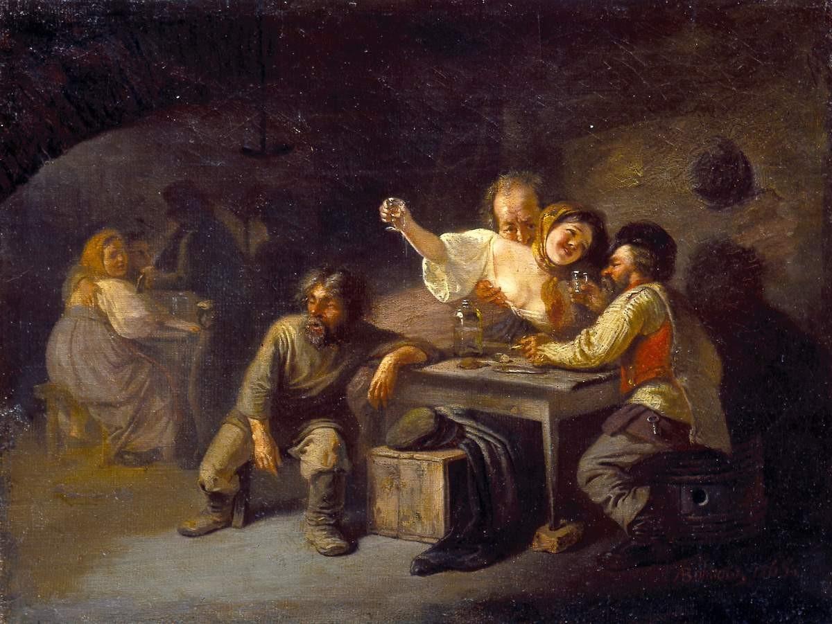 В таверне, Adrian Markovich Volkov, 1865