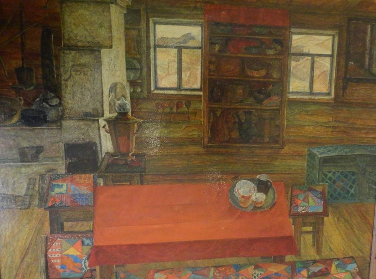 Интерьер в башкирской избе, Valentina Nikolayevna Yudina, 1974