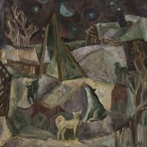 Зимняя ночь. Собаки