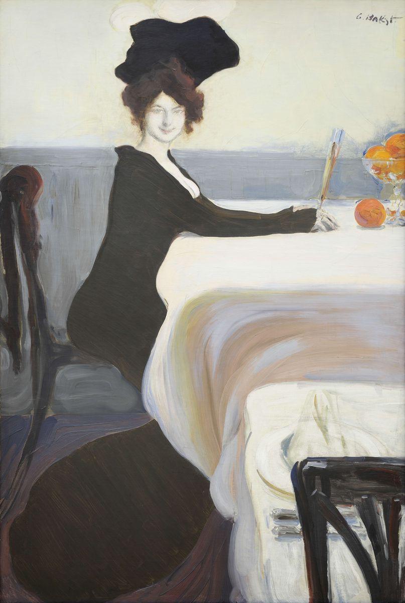 Ужин, Léon Bakst, Ivan Bilibin, Leonid Brailovskii, Sergei Chekhonin, L. E. Chirikov, Natalia Goncharova, Boris Grigor'ev, Boris Kustodiev, Mikhail Larionov, Georgi Shlikht, 1902