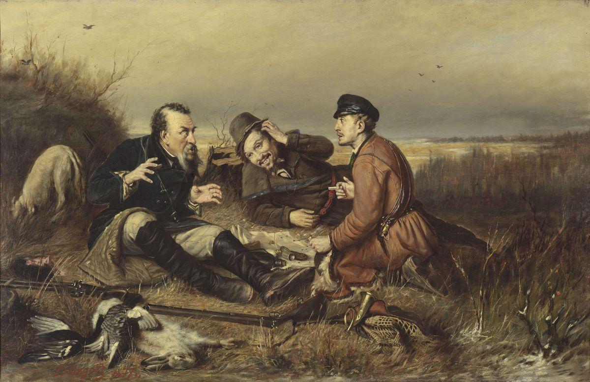 Охотники на привале, Vasily Perov, 1877