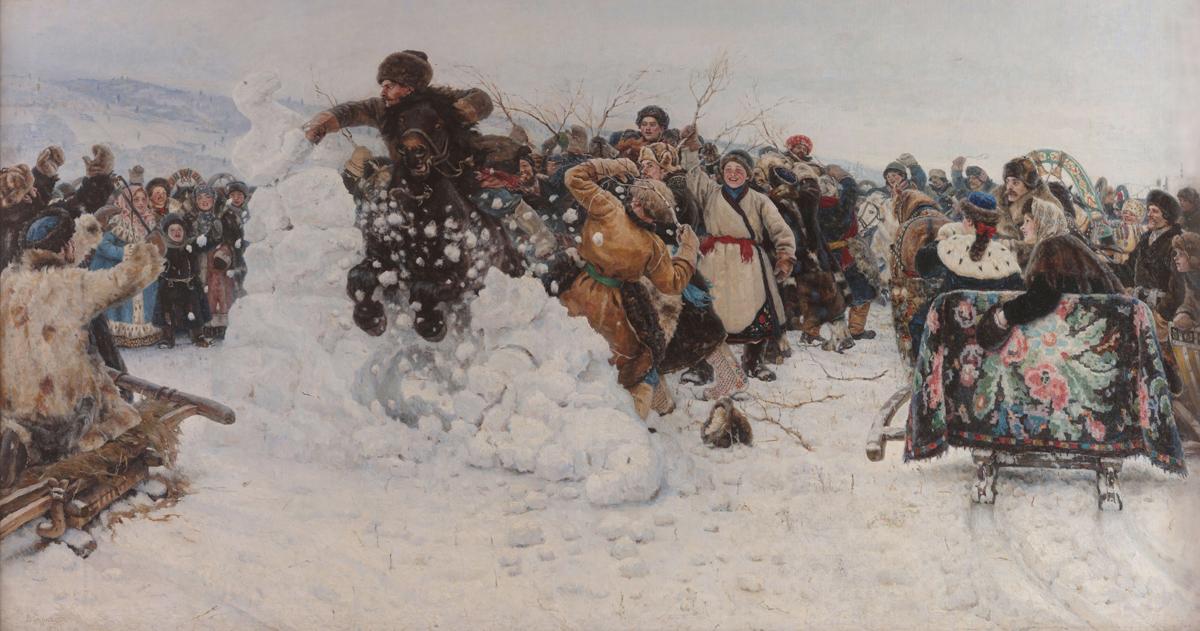 Взятие снежного городка, Vasily Surikov, 1891
