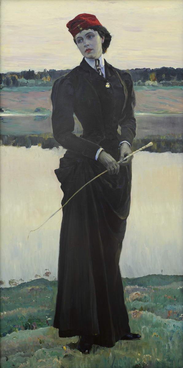 Портрет О. М. Нестеровой («Амазонка»), Mikhail Nesterov, 1906