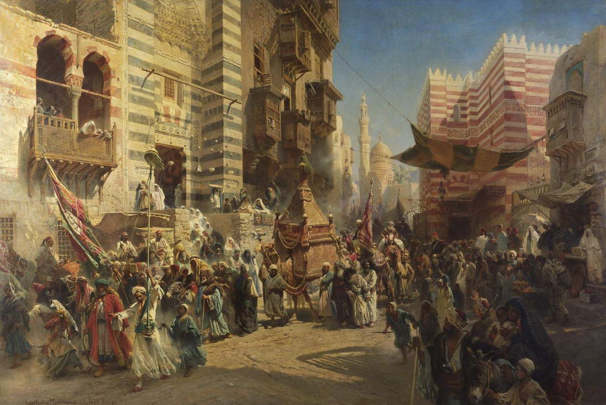Перенесение священного ковра в Каире, Konstantin Makovsky, 1876