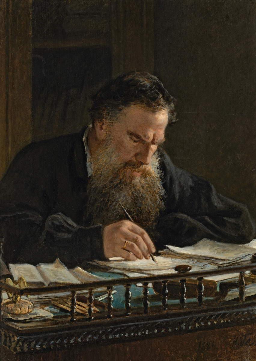 Портрет писателя Л. Н. Толстого, Nikolai Ge, 1884