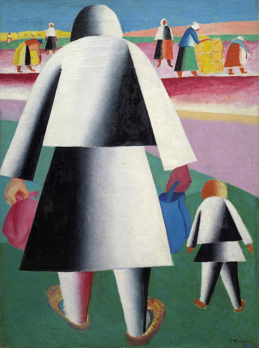 На жатву (Марфа и Ванька), Kazimir Malevich, 1928-1929