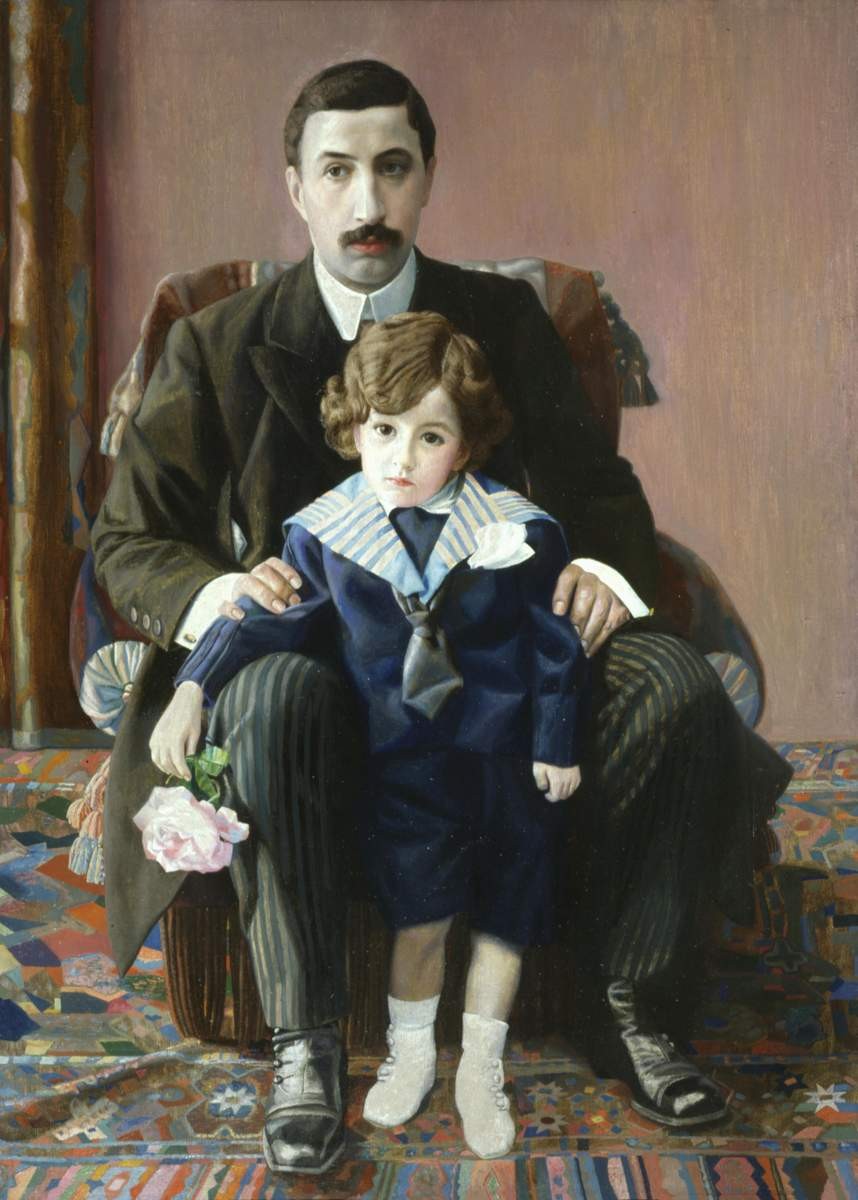 Портрет Азибера с сыном, Филонов Павел Николаевич, 1915