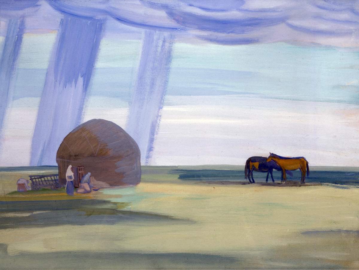 Дождь в степи, Pavel Kuznetsov, 1912