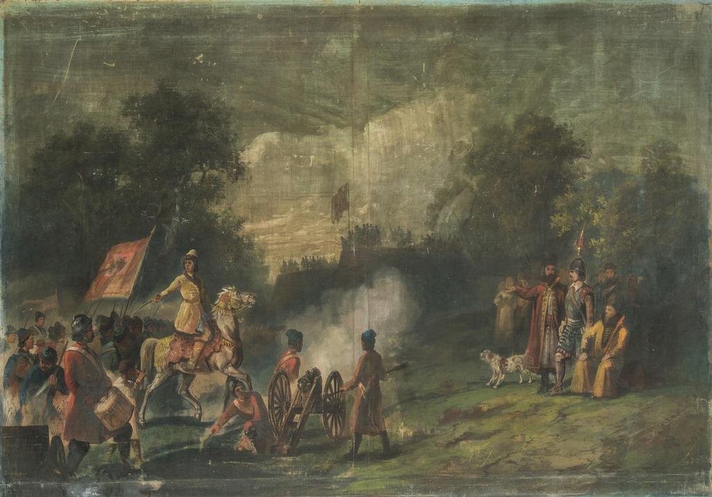 Зачатки новой армии / Петр с потешными у крепостцы Пресбург, Nikolay Karazin, 1872