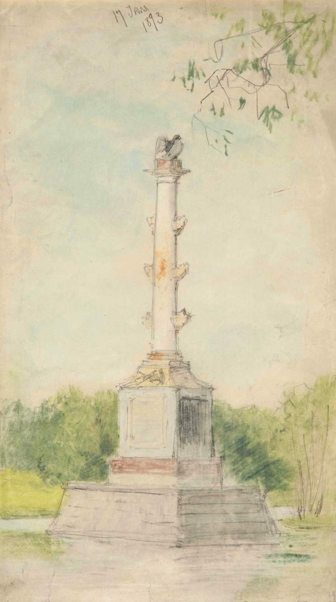 Чесменская колонна в Царском Селе, Alexandre Benois, 1914