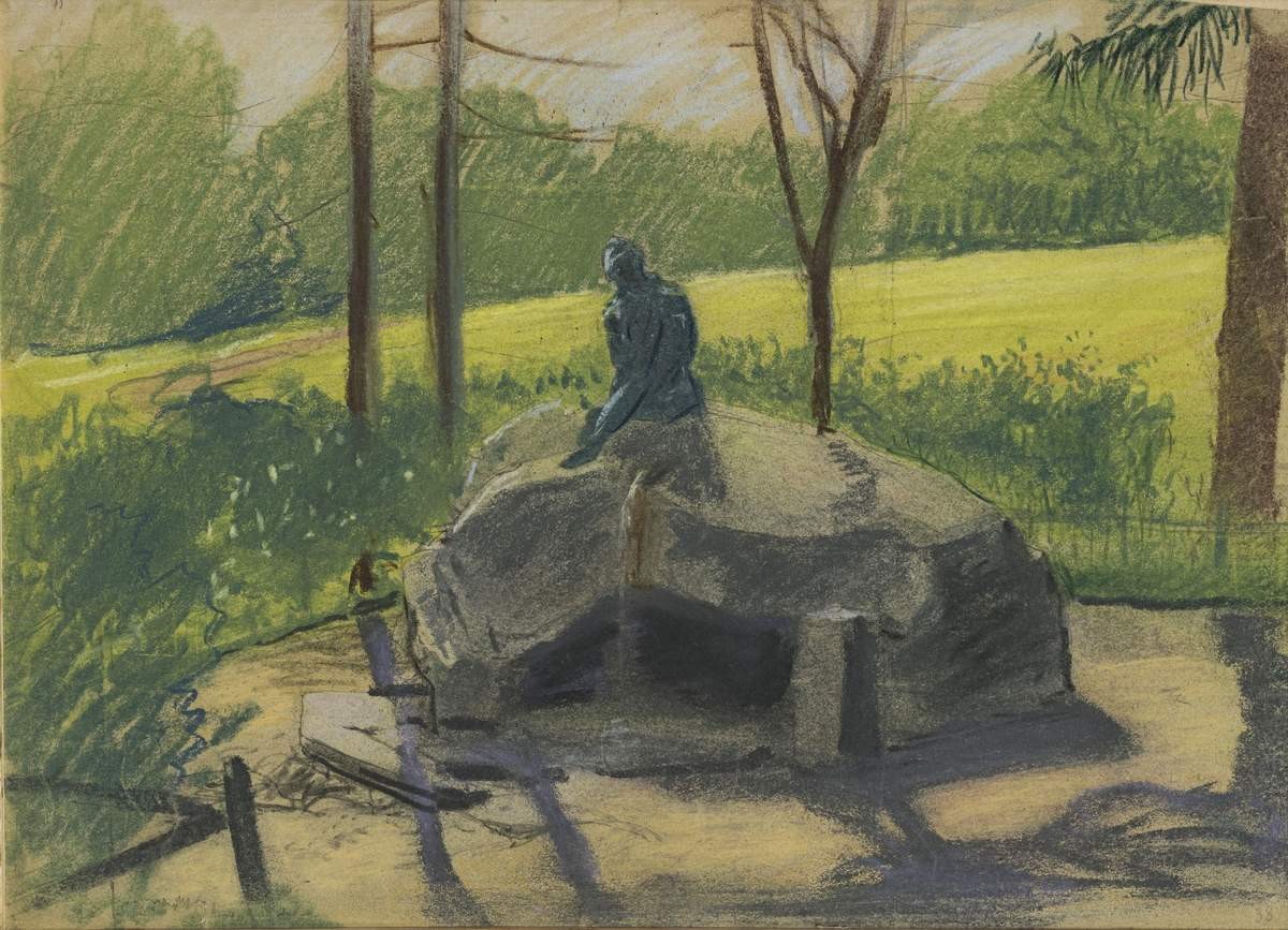 Статуя «Девушка, разбившая кувшин» в Царскосельском парке, Alexandre Benois, early 1890s