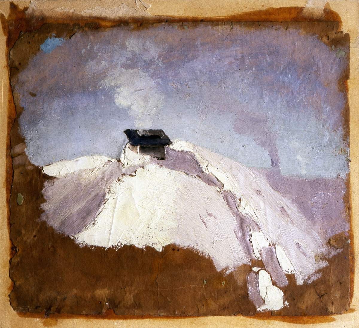 Зима. Крыша дома, Arkhip Kuindzhi, 1875