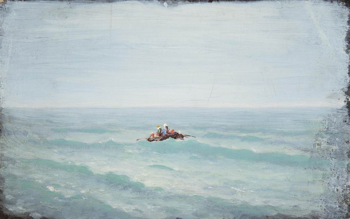 Лодка в море. Крым, Arkhip Kuindzhi, before 1875