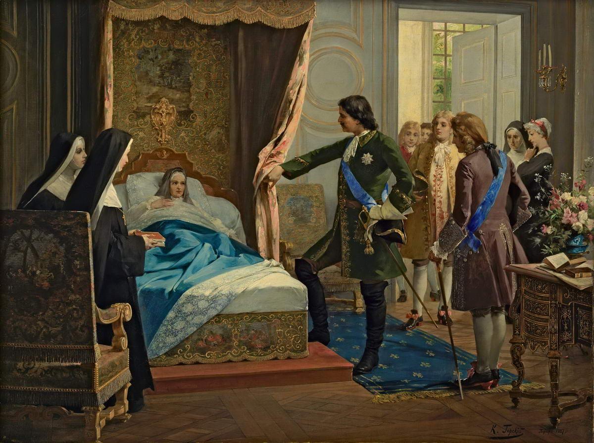 Петр I посещает госпожу Ментенон в 1717 году, Konstantin Nikolayevich Gorskiy, 1887