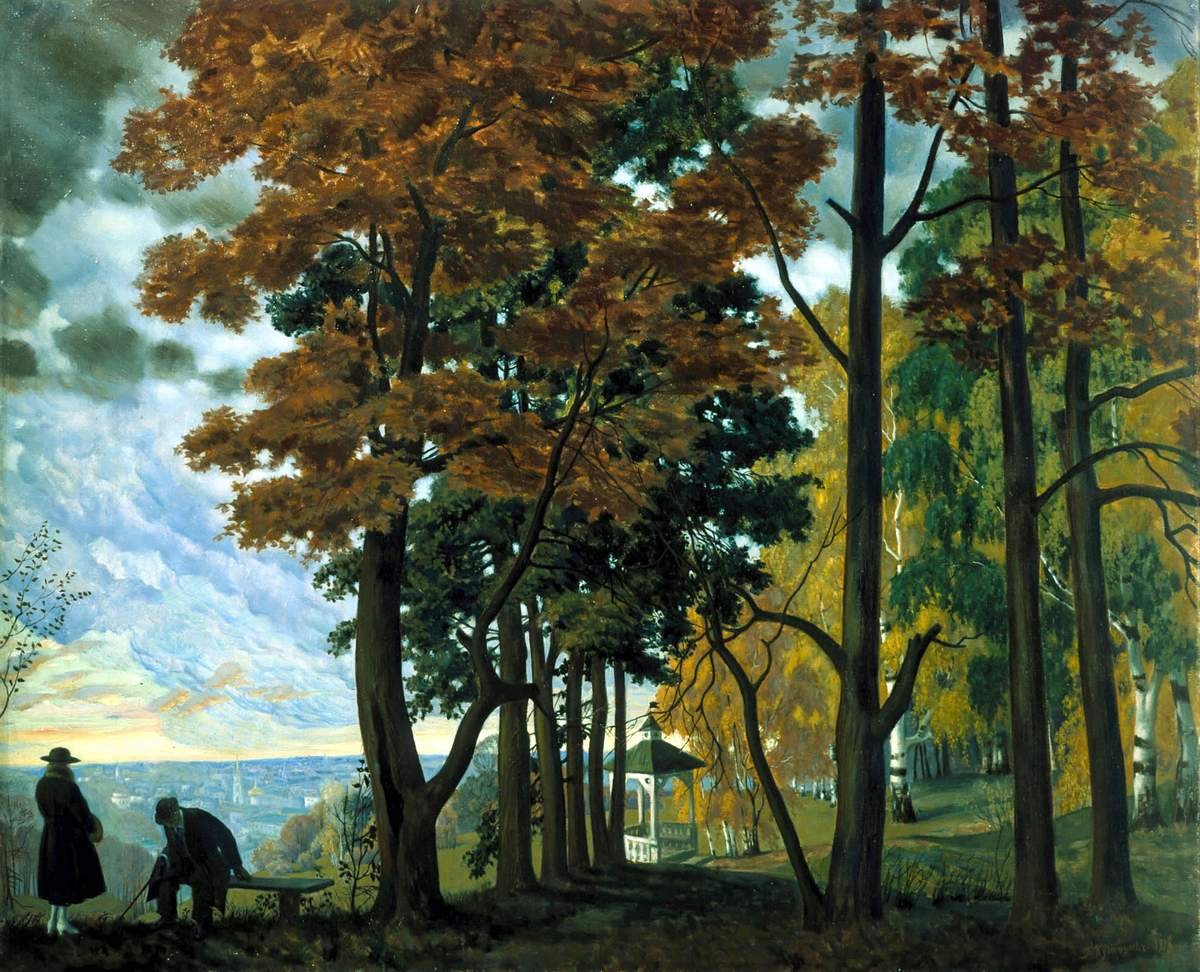 Осень (Над городом), Boris Kustodiev, 1918