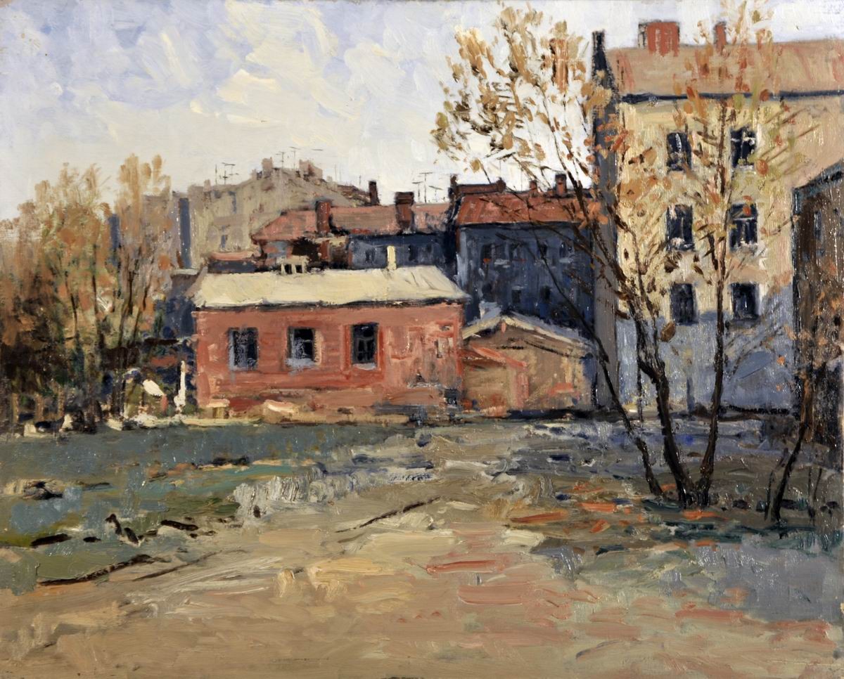 Городской пейзаж. Гавань, Gavriil Malish, 1949