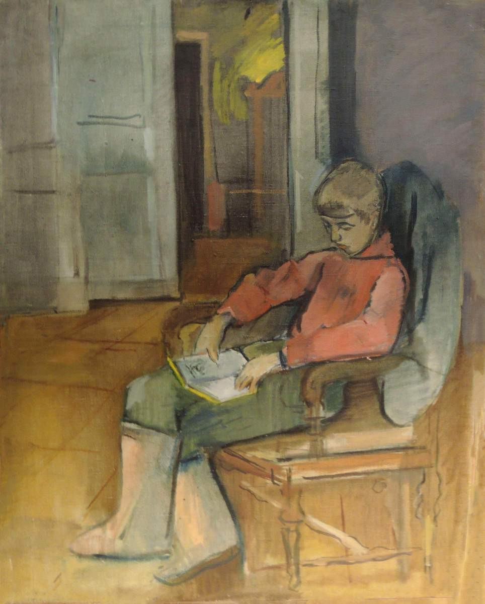 Портрет сына в интерьере, Русаков Александр Исаакович, Около 1938