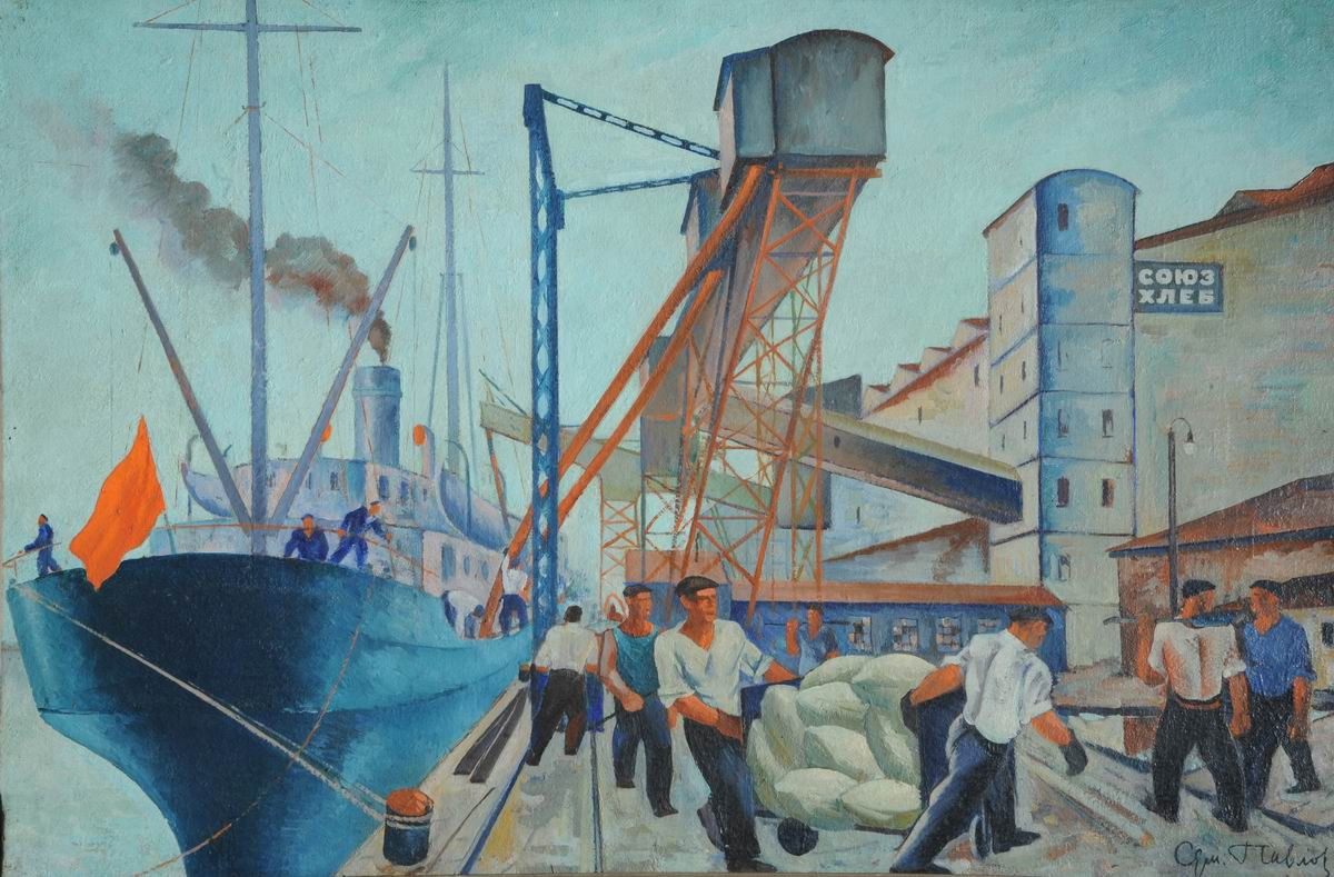 В Ленинградском порту. У элеватора, Semjon Pavlov, 1930