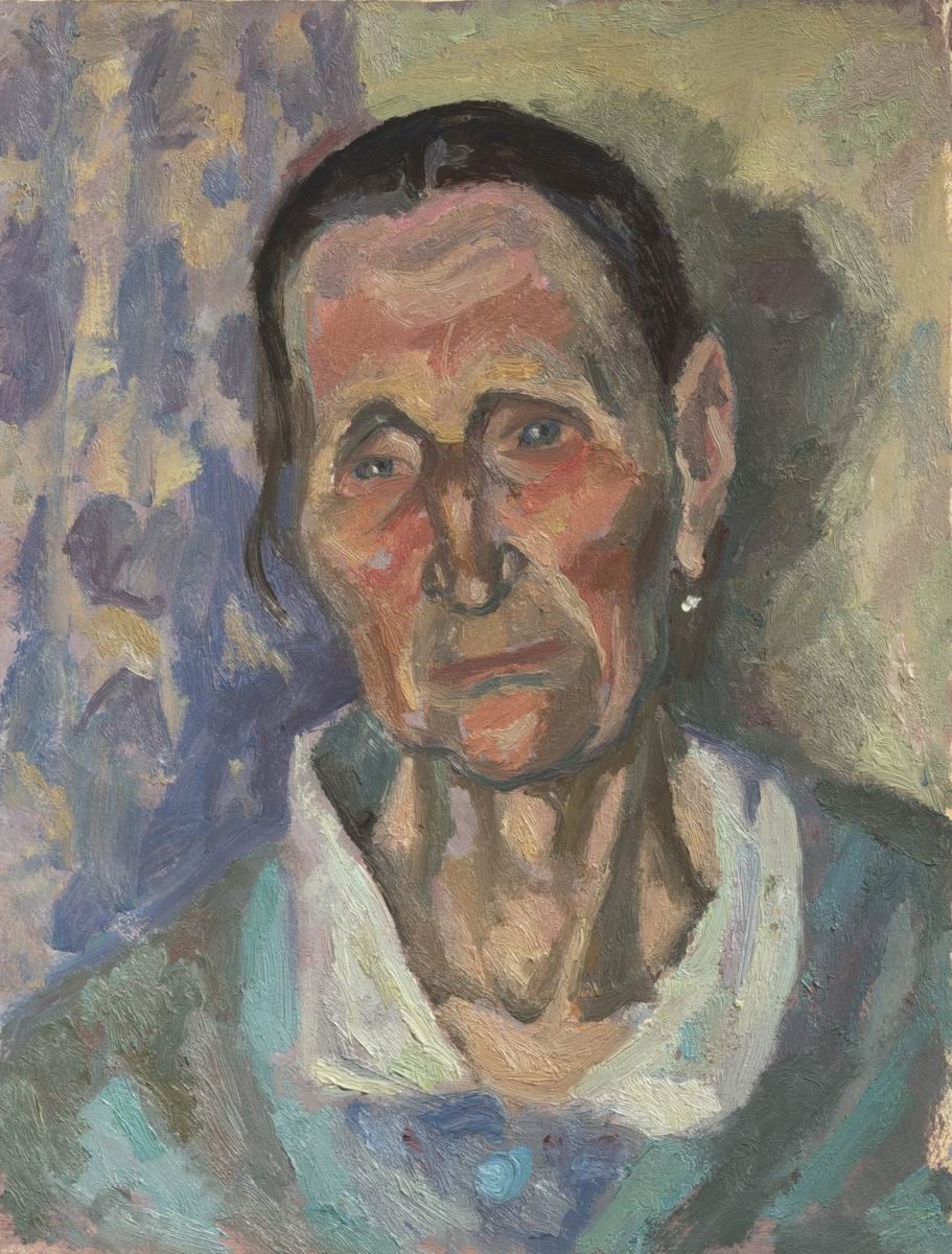Голова старой женщины. Этюд., Victor Popkov, 1968