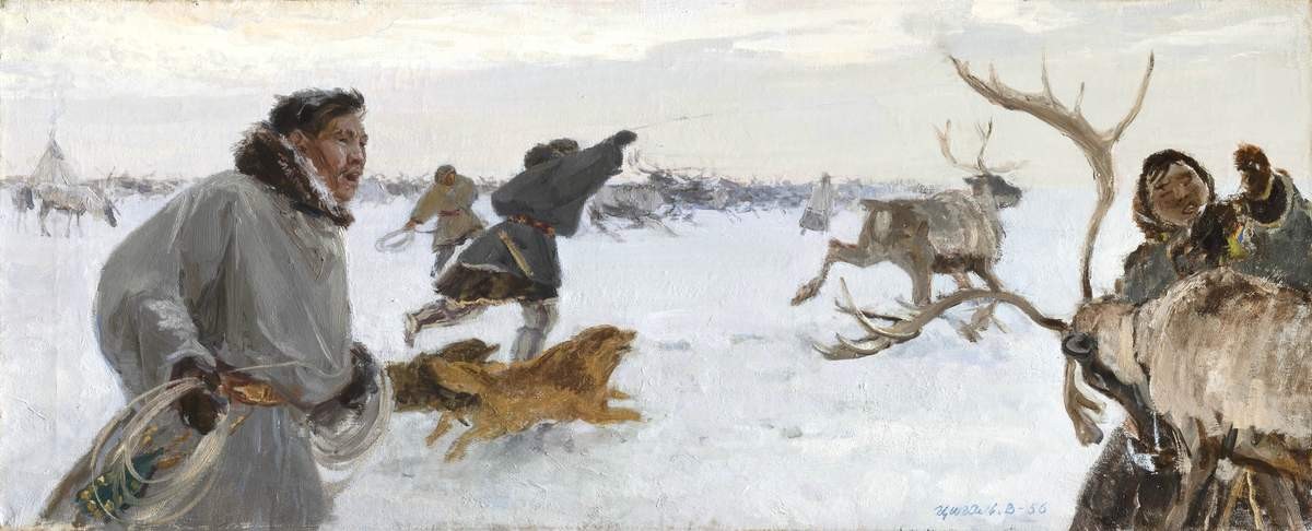 Ловля оленей, Tsigal Viktor Yefimovich MR, 1956