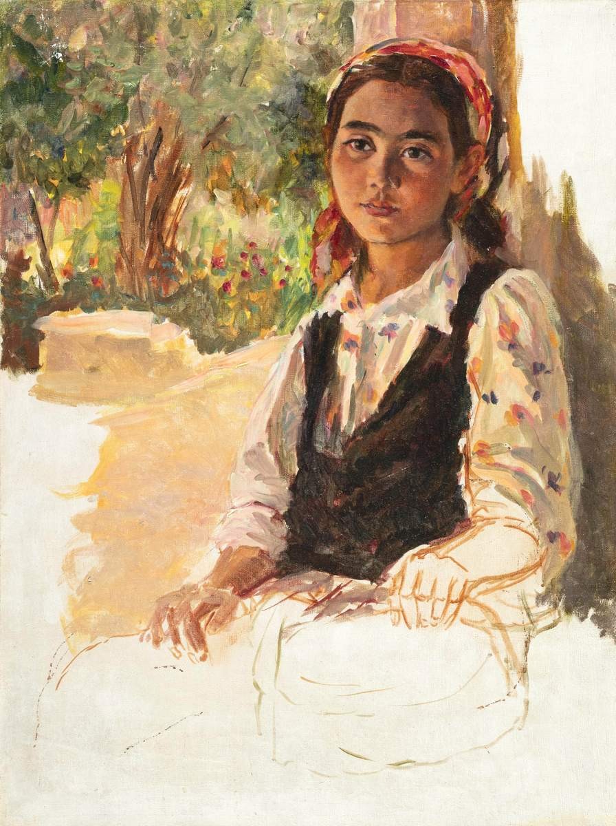 Девочка. Этюд, Kashina Nadejda Vasilyevna, 1945