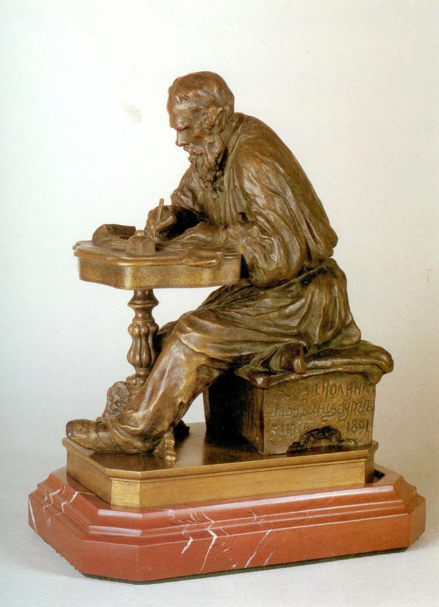 Лев Толстой за работой, Ilya Guinzbourg, 1891