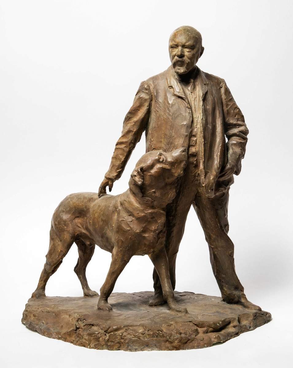 Портрет профессора Василия Константиновича Анрепа (1852–1927) с собакой, Dmitri Stelletsky, c. 1906