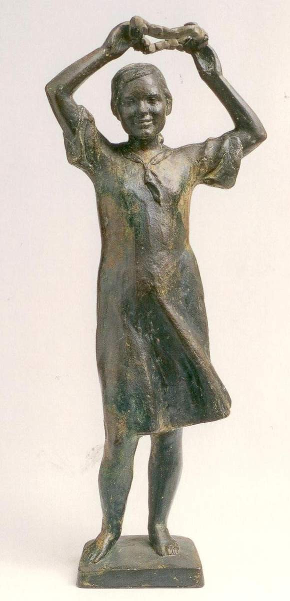 Девочка с венком (Пионерка с венком), Mikhail Anikushin, 1938–1939