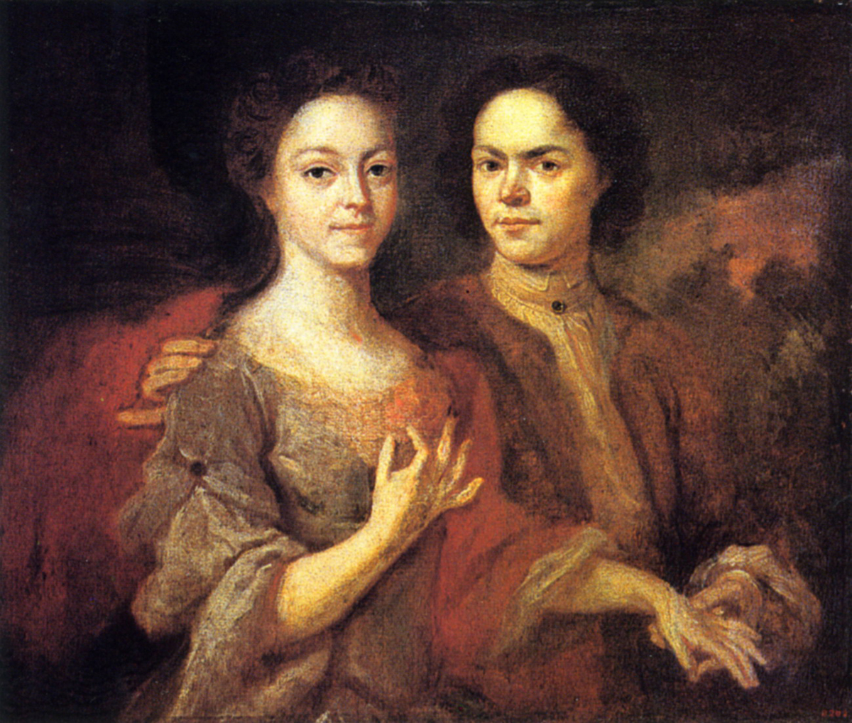 Матвеев А. М. Автопортрет с женой. 1729